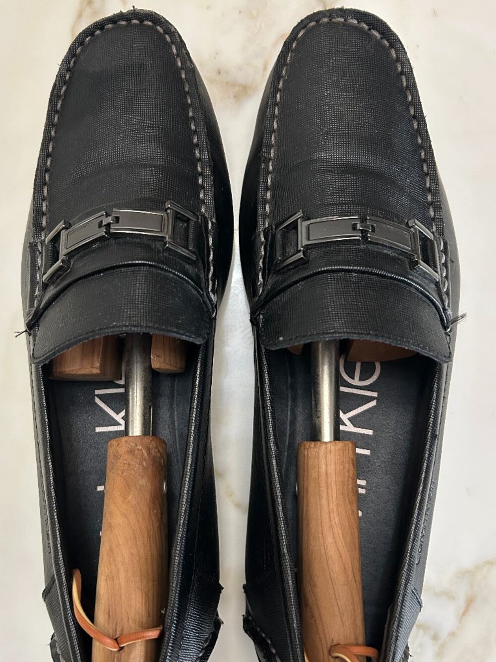 Calvin Klein Men's Textured Morrie Slip On Driving Loafer, Size 10